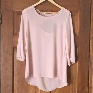 Charming Charlie’s Blush Lace Detail Blouse